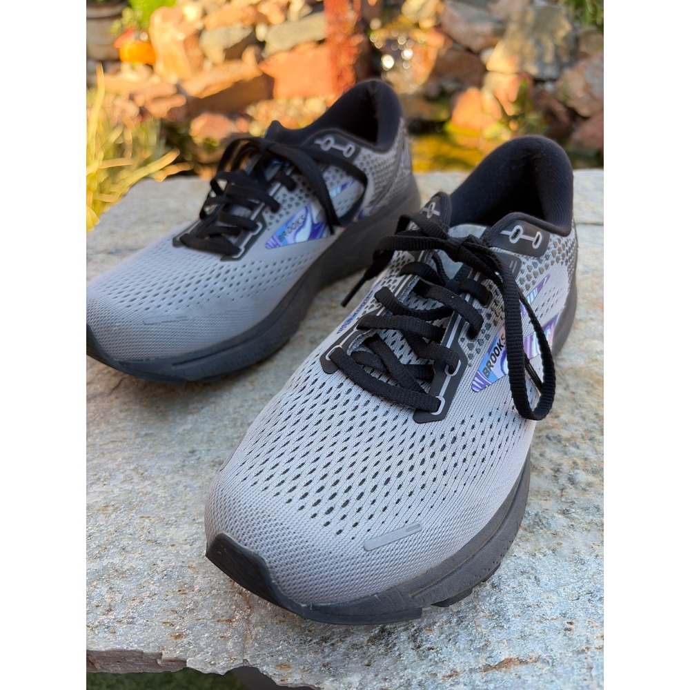 Brooks Ghost 14 Mens Running Shoes Grey Black Purple 1103691D039 Size 9.5 - Picture 9 of 9